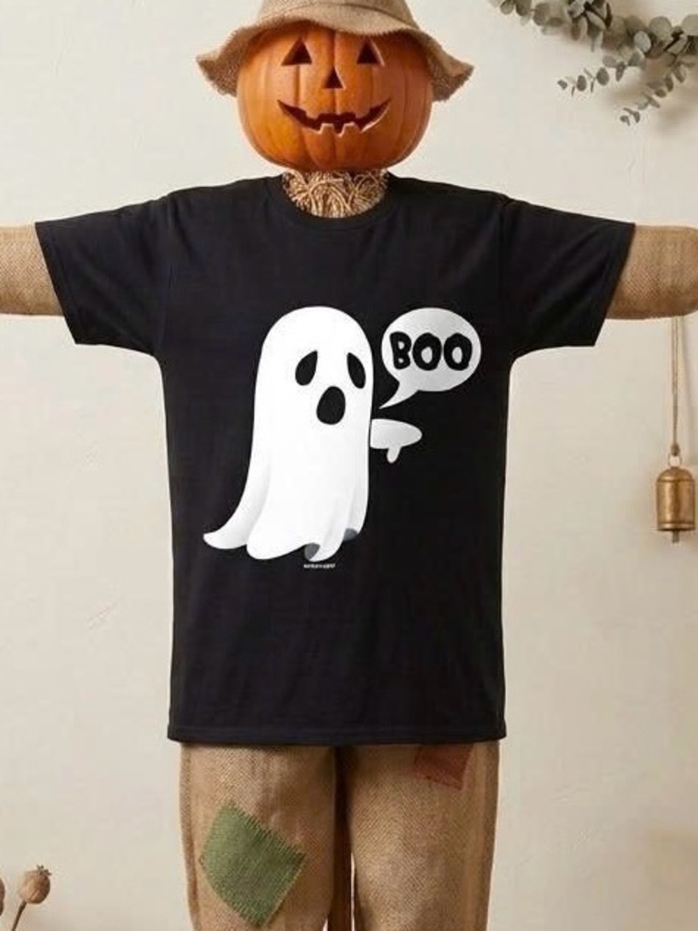 Funny Ghost Thumbs Down Boo Halloween Graphic T-Shirt Spooky Season Gildan Tee